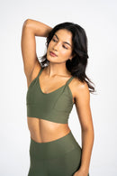 Thin Strap Sports Bra Labyrinth Green
