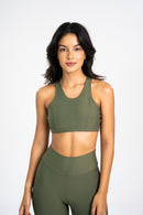 Wide Strap Bra Labyrinth Green