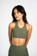 Wide Strap Bra Labyrinth Green