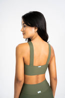 Wide Strap Bra Labyrinth Green