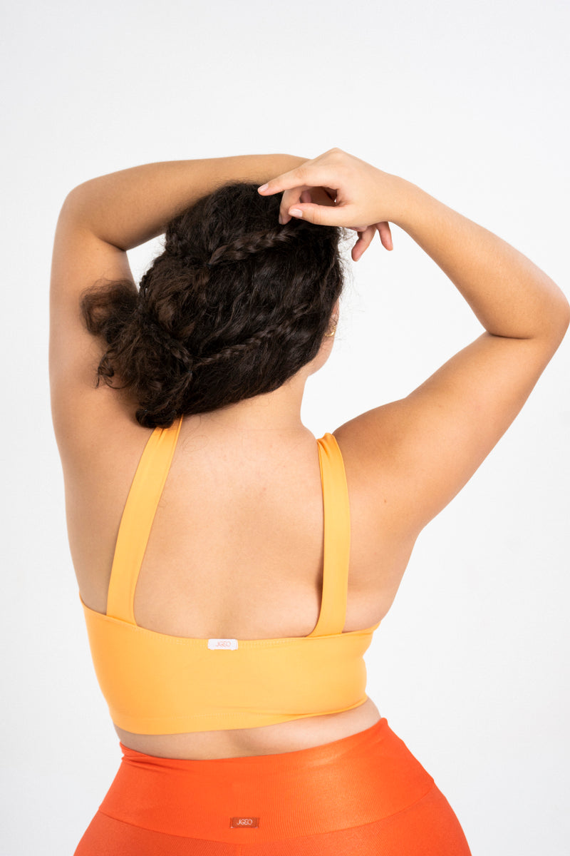 Wide Strap Sports Bra Apricot